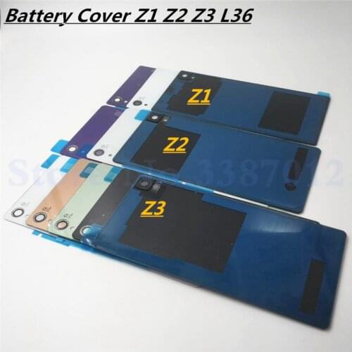 Rear Door Battery Back Housing Glass Replacement Cover Case For Sony Xperia Z L36H Z1 Z2 Z3 Z3 Compact Battery Cover With Logo