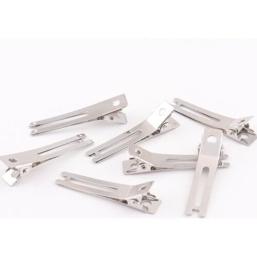 Hair Clips Blanks 1"7/8"inch(47mm) Wholesale clips Silver clips metal hair clip flat barrette clips alligator clips Hair Accesso