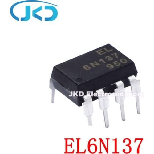 10pcs/lot 6N137 EL6N137 DIP8 DIP DIP-8 HCPL-6N137 Optocoupler New and Original