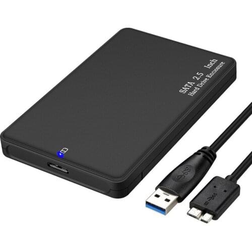 2.5inch USB 3.0 SATA Hd Box HDD Drive External HDD Enclosure Black Case Tool Free 5 Gbps Support UASP for SSD/ 2TB Hard Disk