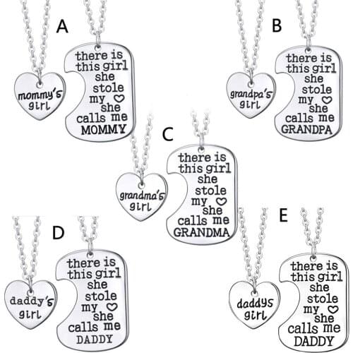 2Pcs Father Daughter Gift These Girls Stole My Heart They Call Me Daddy Keychain Set Heart Puzzle Daughter Dad Necklace