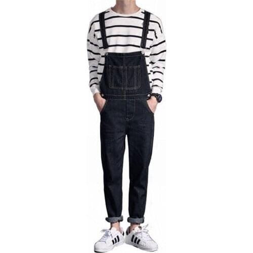 2020 New Mens Distressed Jeans Ripped Jumpsuit Denim Overalls Men Cargo Pants with Suspenders Denim Bib Overalls For Men