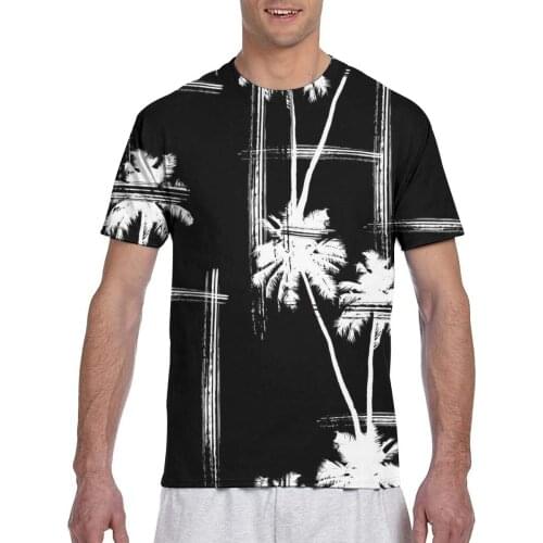 2020 Mens T shirts Fashion New Summer Mens Short Sleeve T-shirt Casual Tropical Depicting Black Palm Tree Tshirt