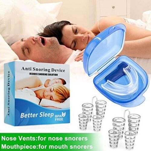 5Pc/Set Sleeping Mouth Guard Stop Teeth Grinding Anti Snoring Bruxism with Case Box Sleep Aid Eliminates Snoring Health Care