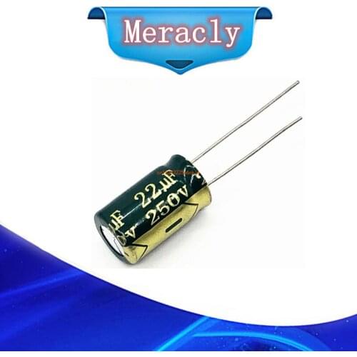 6pcs/lot S113 high frequency low impedance 250v 22UF aluminum electrolytic capacitor size 10*17 22UF 20