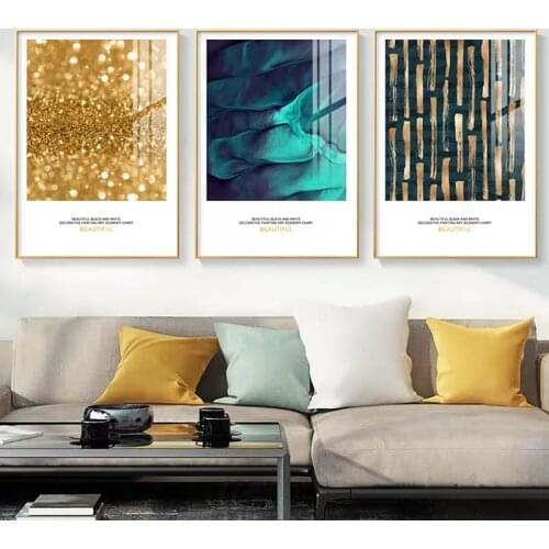 Abstract Nordic Modern Golden bamboo Canvas Painting Picture and Print Poster for Living Room Wall Fashion Art Decoration Bedroo