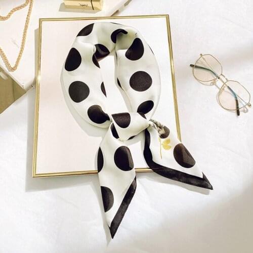Aurdolf new silk scarf women silk woman fashion dot plaid print kerchief design dot print shawls fashion girl neck hair scarf