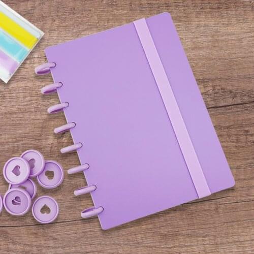 1set A5 Mushroom Hole Notebook Minutes of The Meeting Dot Gird Notebook DIY Planner Journal Notepad 60 Sheets Whit Index Paper