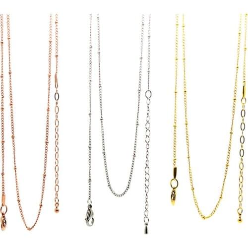 BOFEE 316L Stainless Steel Chain Necklace For Floating Locket Pendant Fashion Jewelry Women Men Wholesale 50cm/60cm/70cm/80cm