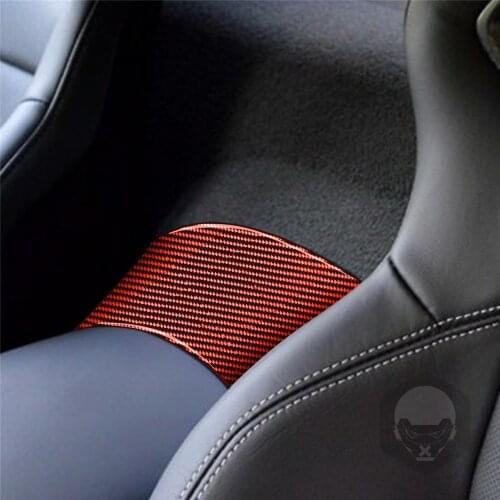 Rear Center Armrest Cover Decoration Trim Sticker for Chevrolet Corvette C7 2014-2019 Carbon Fiber LHD Red Car Accessories