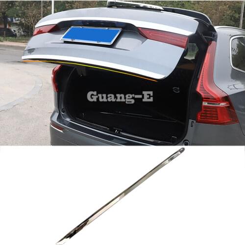 For Volvo XC60 2018 2019 2020 Car Stick Body Rear Back Door License Tailgate Bumper Frame Plate Trim Trunk 1pcs Accessory