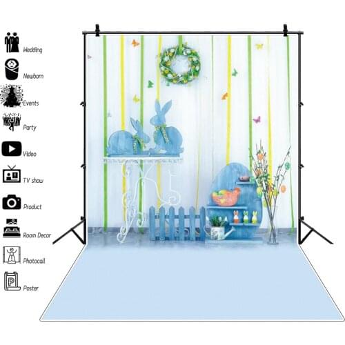 Happy Easter Backdrop Photography Party Decor Wooden Planks Banner Photo Studio Photo Background Newborn Baby Shower Photocall