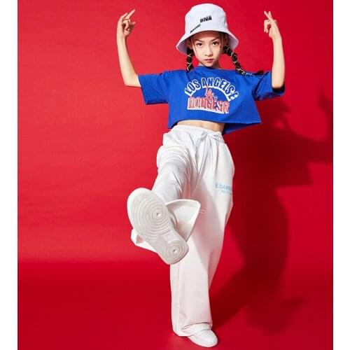 Girls Hip Hop T-shirt Kids Crop Top Clothes Sets Child Streetwear Sport Jogger Pants Outfits Teens Jazz Street Dance Sportwear