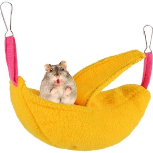Hamster Cotton Nest Banana Shape House Hammock Bunk Bed House Toys Cage For Sugar Glider Hamster Small Animal Pet Supplies