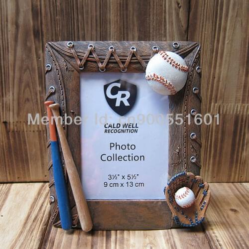Creative personalized sports style Creative craft ornaments hand-painted base baseball game 5-inch photo frame