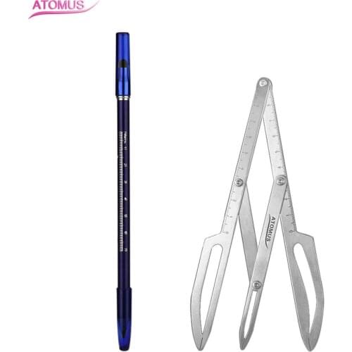 New Eyebrow Pencil Waterproof Long-lasting Eye Makeup Tool Ruler Measure Microblading Pen with Brush Stencil Tools Maquiagem