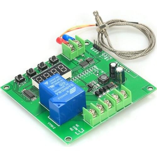 Mini LED Temperature Controller Module 0~1000 degrees Temp Control Switch Board with K-type Sensor Probe