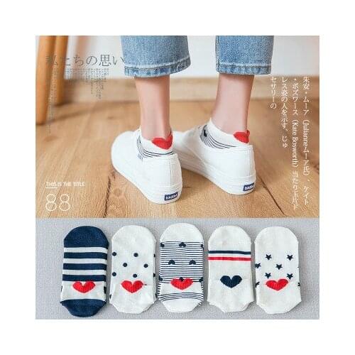 5 Pairs Women Summer Socks Low Cut Socks Animal Soft Cotton Footwear Femme Sock Combination Set