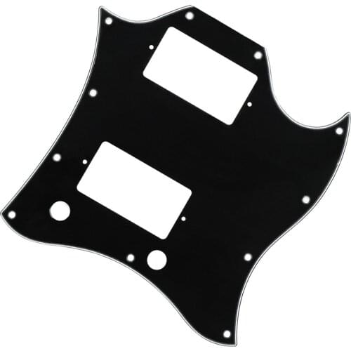 FLEOR Full Face Guitar Scratch Plate Black 3Ply SG Pickguard with Screws for SG Guitar Parts