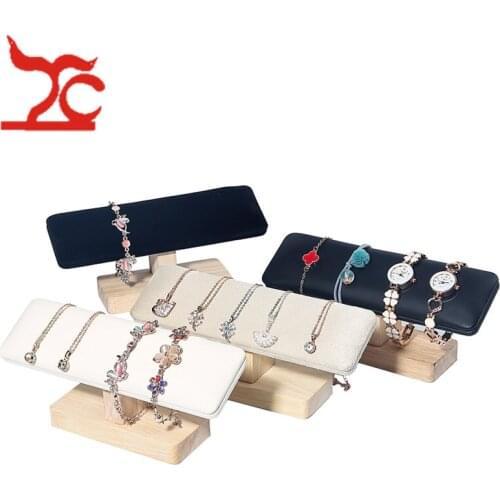 Solid wood single layer bracelet frame bracelet stand watch display props bracelet hair ring rope jewelry rack