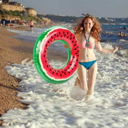 Four Size Outdoor Watermelon Swimming Ring Inflatable Adult Children Pool Float Circle Water Toys Water Sports for Adult Kid