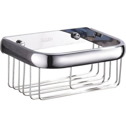 304 Stainless Steel Bathroom Shelf Shampoo Holder Bath Storage Wall Shelves Chrome Rectangle Copper Shelf Bathroom Hardware