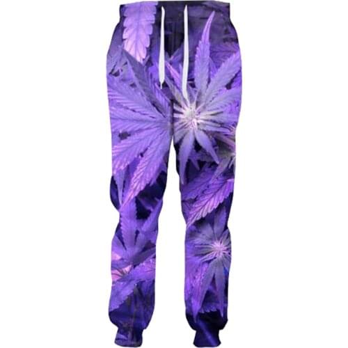 CJLM Future Purple Weed Leaf Joggers Full Length Trousers Fashion Plant 3d Pants Men Casual Sweatpants dropshipping 5XL