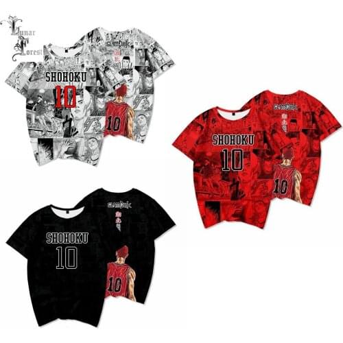 SlamDunk 3D Printing T-shirt Summer Fashion Round Neck Short Sleeve Popular Japanese Anime Streetwear Plus Size