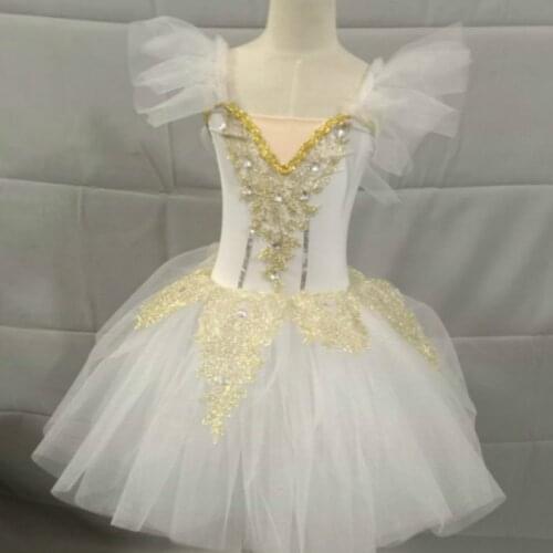 Sparkling Long Ballerina Dress Child Kids Romantic Style Ballet Dance Costume For Women Girls Soft Tulle Tutu Gymnastics Leotard