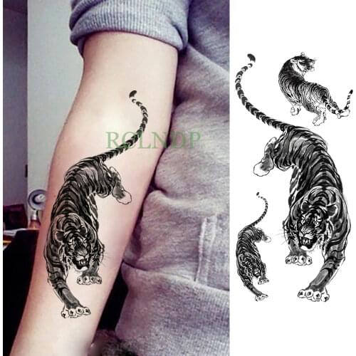 Waterproof Temporary Tattoo Sticker tiger animal Fake Tatto Flash Tatoo leg Arm hand foot tatouage for Men Girl Women lady