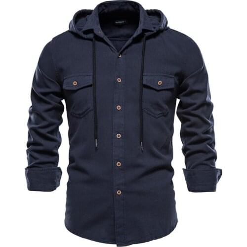 Spring Casual Mens Shirt Cotton Slim Long-sleeved Sports Hoodie Shirts Mens Clothing Outdoor Men Shirt