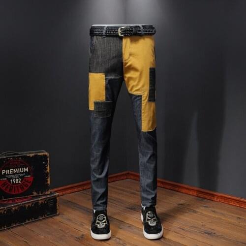 Spring Casual 2020 Men Joggers Pants Slim Fit Color Matching Splice Harem Pants Fashion Men Brand New Pantalon Hombre Trousers