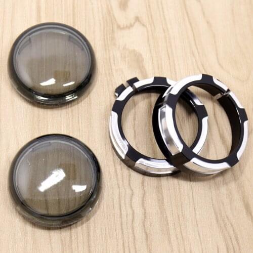 Burst Billet Turn Signal Trims&Smoked Lens For Harley Sportster 883 Street Glide Dyna Softail With Deuce/Bullet Light Models