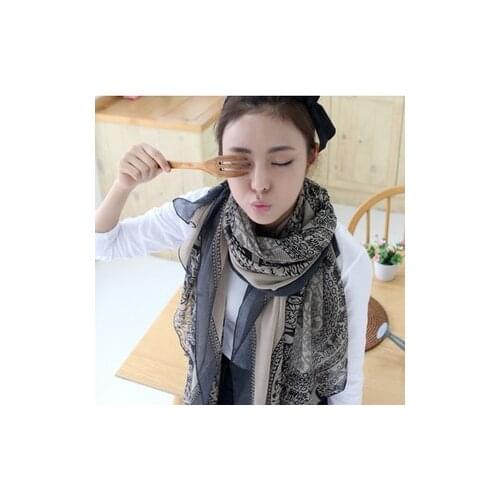 1 Bohemia retro scarves Porcelain printed soft chiffon velvet Silk scarves for Girl 60*170cm