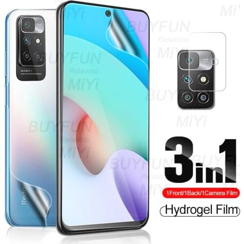 1-To-3 999D Front Back Hydrogel Film Screen Protectors For Xiaomi Redmi10 Camera Glass Redmi Redmy 10 Prime 2021 6.5'' Not Glass