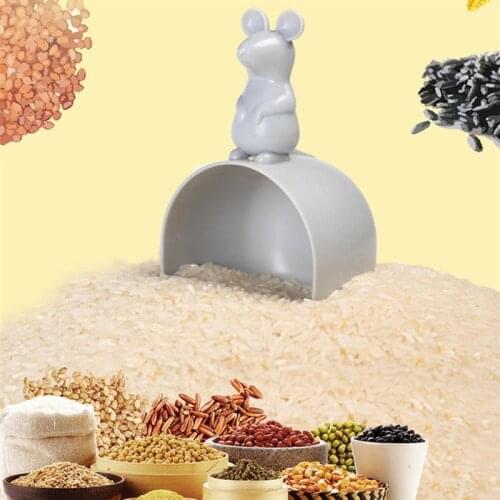 2pcs Rice Measuring Cup Lightweight Rice Spoon Rice Cup Plastic Mouse Shape Kitchen Supplies For Grains Beans Rice