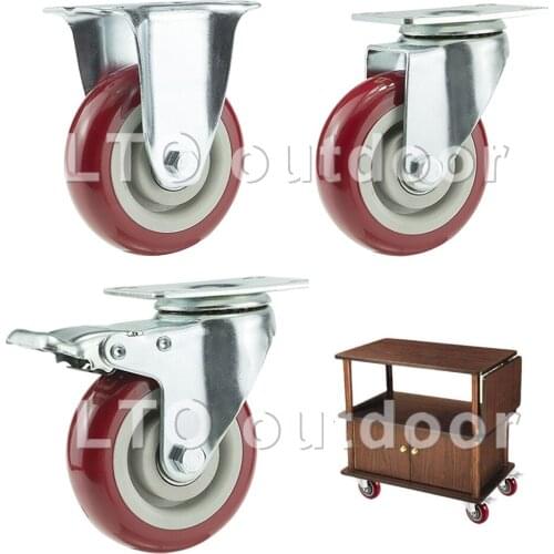 2PCS Heavy Duty Industrial Caster With Top Plate No Noise Wheels For Carts Workbench Industrial Equipment Caster