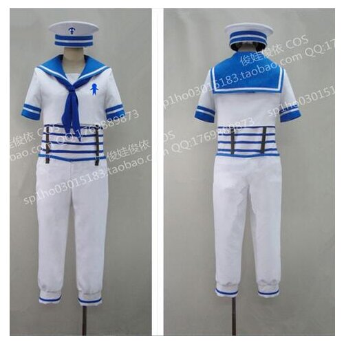 2016 Free Iwatobi Swim Club Cosplay Haruka Nanase Cosplay White Mens Sailor Uniform Free Iwatobi Swim Club Cosplay Costume