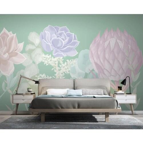 3d wall murals wallpaper for living room custom mural Tropical plant flower leaves home decor photo Wallpaper rolls in the room
