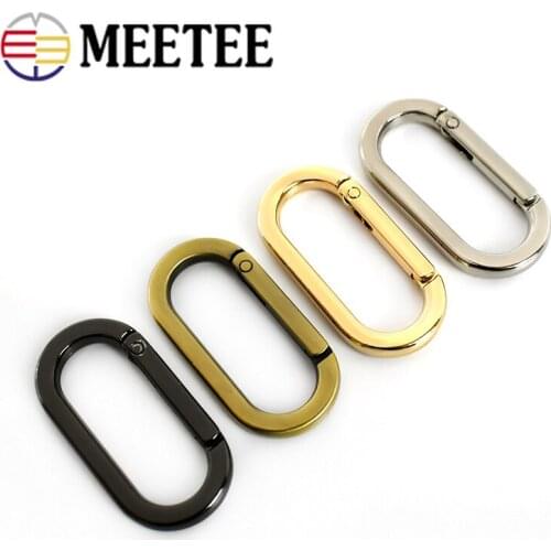 5/10pcs Spring Oval Ring Openable Keyring Leather Bag Belt Strap Metal Buckle Dog Chain Snap Clasp Clip Trigger DIY Leathercraft