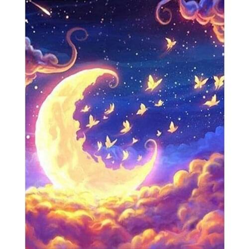 5D Diamond Painting Star and Moon Dream Full Drill Embroidery DIY Rhinestone Cross Stitch Crafts Home Decoration Children Room