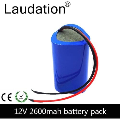 Laudation 12V 2600mAh Battery Pack 12V 18650 battery pack 3S 1P 12.6V Rechargeable Batteries For Portable Charger/LED/ Hot Sale