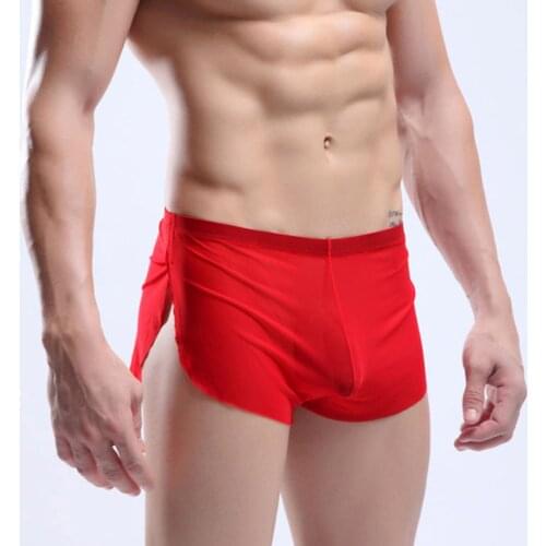 Men Boxer Shorts Soft Boxers for Mens Panties Underwear Sexy Pants Round Three-point Pants Home Silky Mens Shorts Boxers Homme