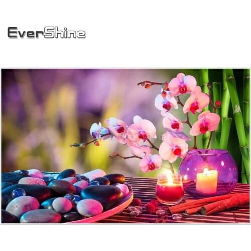 EverShine Diamond Painting Full Round Flowers Pictures Of Rhinestones Diamond Mosaic Cross Stitch Diamond Embroidery Flower