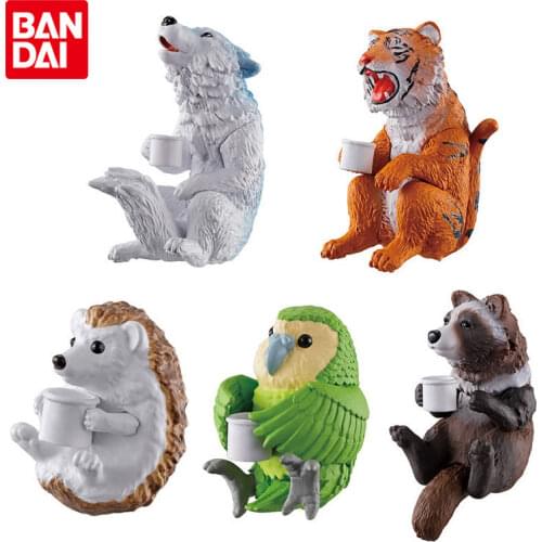 Bandai Genuine Gashapon Animal Camping Ornaments Series 3 Hedgehog Parrot Tiger Anime Action Figures Collectible Model Toys