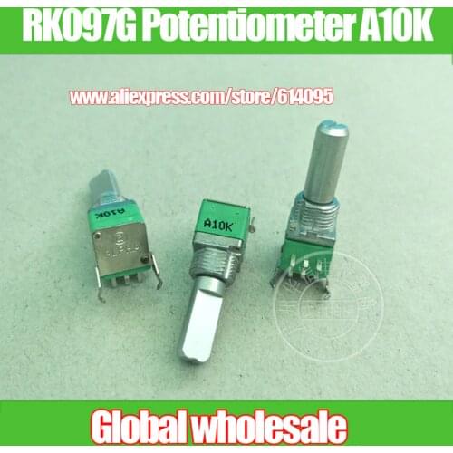 2pcs ALPHA RK097G Horizontal Double Potentiometer A10K / Handle Length 20MMF