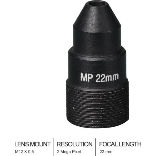 HD CCTV Lens Pinhole 22MM M12*0.5 Mount 1/2" F1.6 14.8 degree for Security CCTV cameras