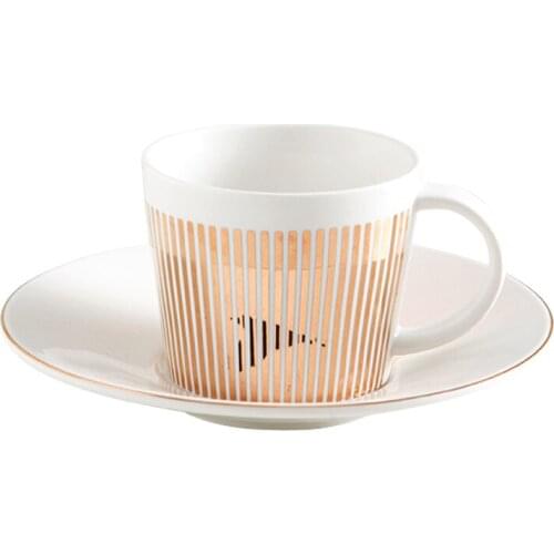 Ins Style Mmirror Reflection Coffee Cup Plate Luxury afternoon tea set Ceramic Horse/Deer/Hummingbird Mug