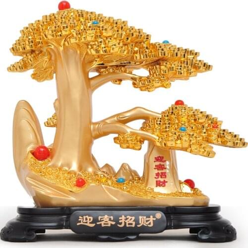 GOLDEN RICH TREE HANDICRAFT LUCKY CASH COW STORES OPENED MOVED INTO BUSINESS GIFTS AND OFFICE DECORATION