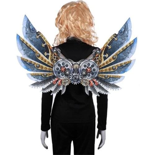 Halloween Carnival Vintage Dress Up Costumes Adult Children Mechanical Gear Punk Decoration Wings Stage Party Cosplay Props
